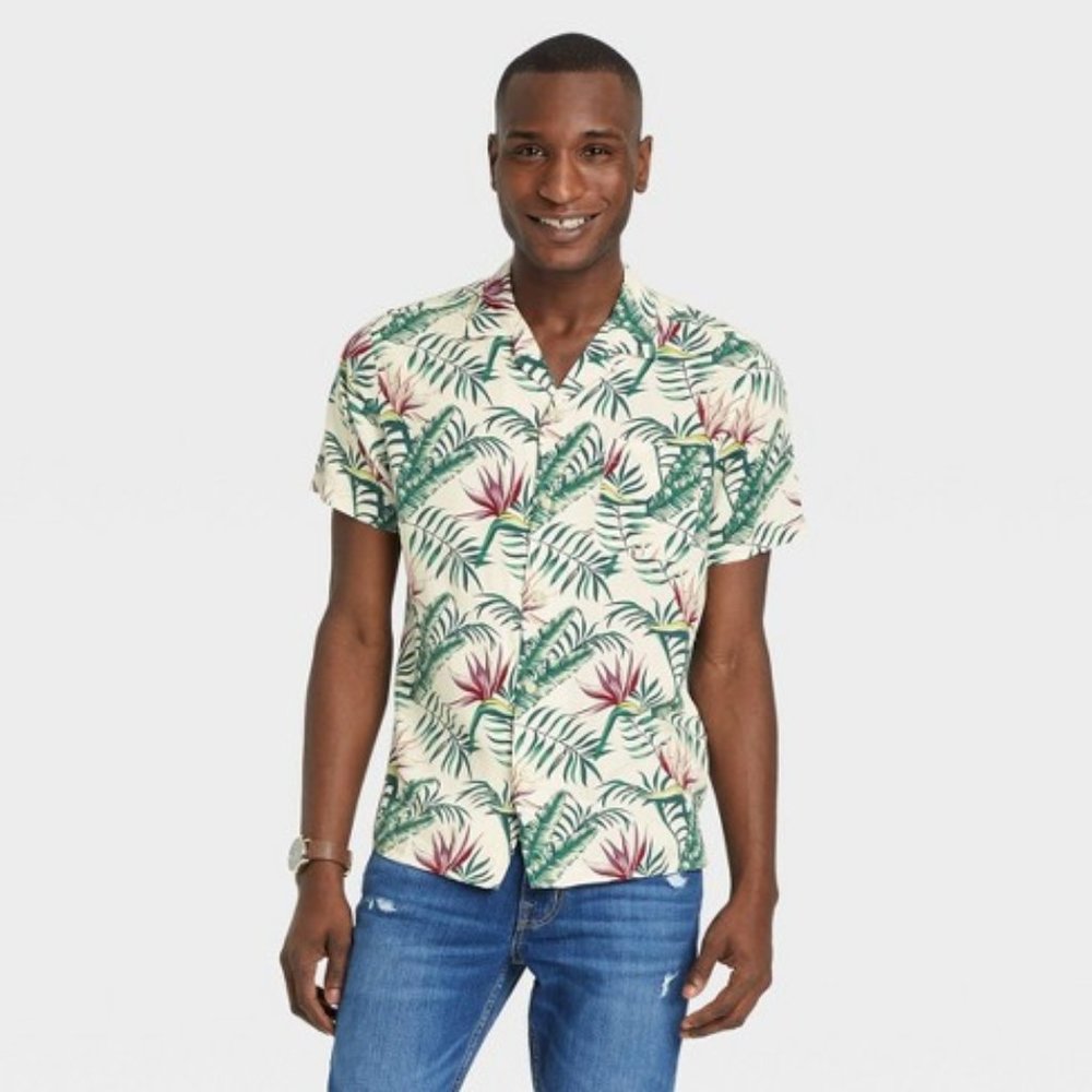 Target Tropical Short Sleeve Button Down